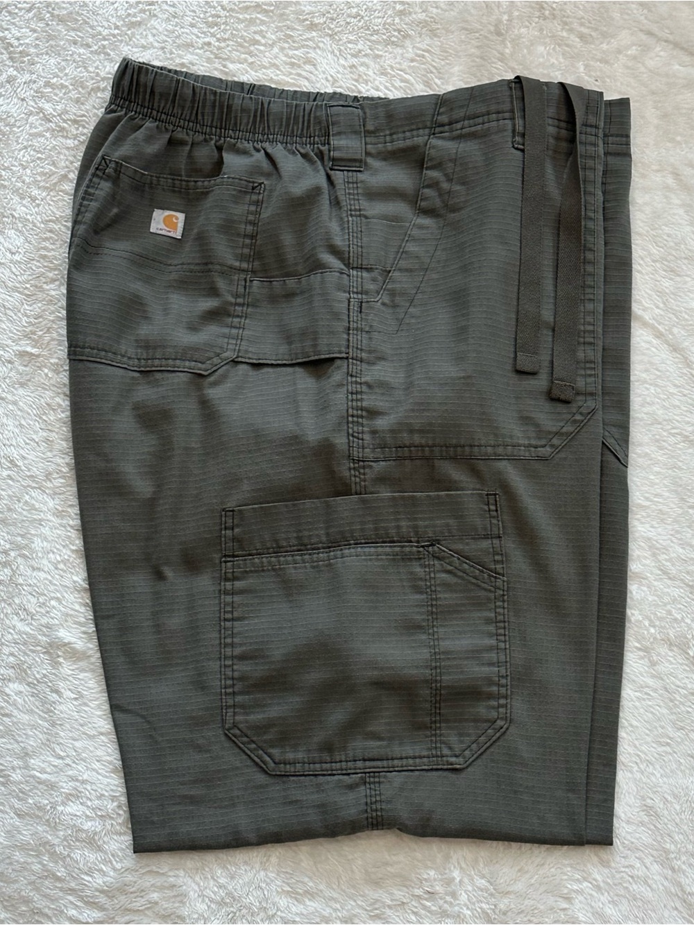 Carhartt Men's XL Olive Green Ripstop Multi-Cargo Scrub Pants C54108 Work 38x30